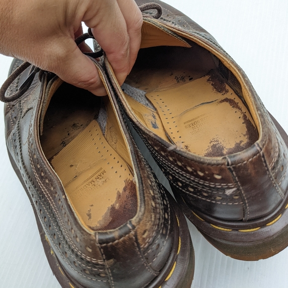 DOC MARTENS 3989 Vintage MIE brown wingtip brogue chunky loafers - Picture 15 of 15